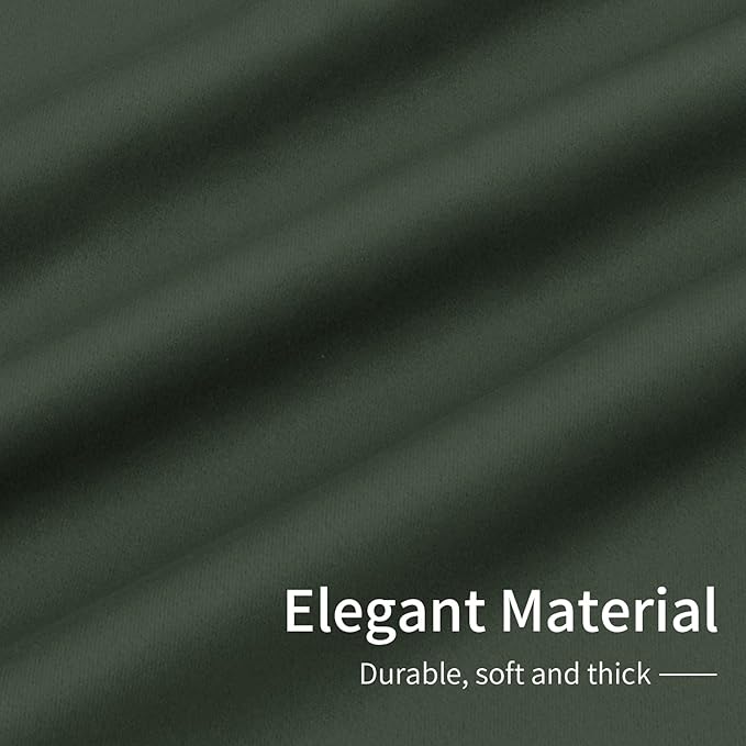 Easy-Going Blackout Curtains for Bedroom, Solid Thermal Insulated Grommet and Noise Reduction Window Drapes, Room Darkening Curtains for Living Room, 2 Panels (34x72 in, Greyish Green)