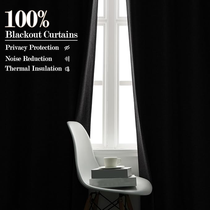 100% Blackout Linen Textured Drapes for Bedroom Pinch Pleated Curtains for Track System Portable Drapery for Sliding Glass Door/Storage/Space Room Divider, 70" Wx102 L, 1 PC, Natural Grey