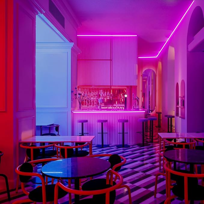 GZBtech Flexible LED Neon Rope Lights 16.4FT,AC 110-120V Waterproof Strip Light, 120LEDs/M Cuttable Connectable Neon Lighting for Indoor Outdoor Home Decor/Commercial Building Use-Pink 5M