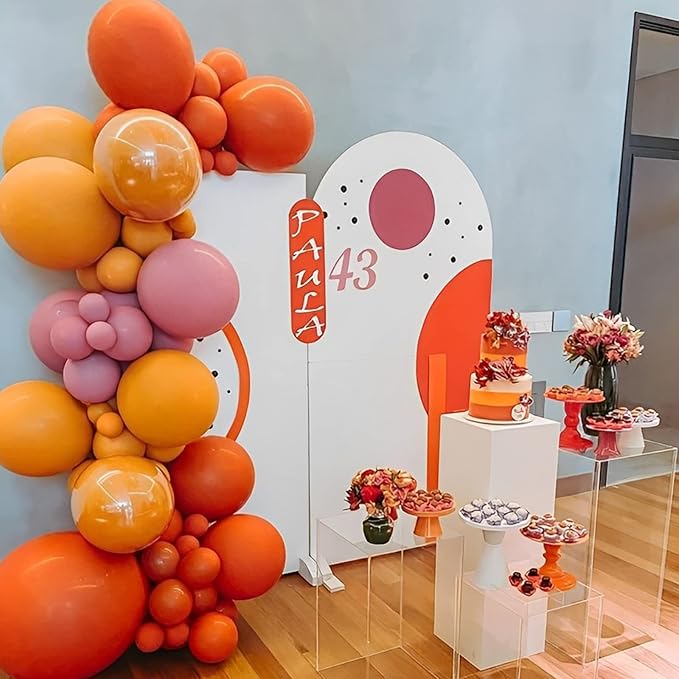 130pcs Orange Balloons Different Sizes 18" 12" 10" 5" Orange Matte Latex Balloons for Boys Girls Birthday Baby Shower Gender Reveal Wedding Gender Reveal Autumn Party Decorations