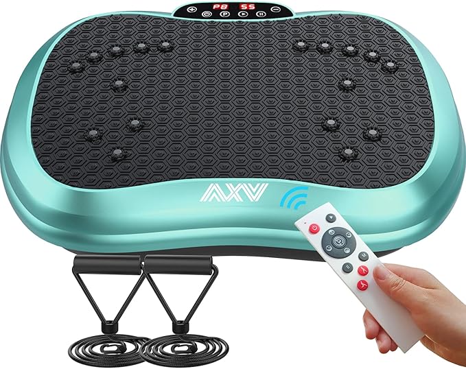 AXV Vibration Plate Exercise Machine Whole Body Workout Portable Mini Vibrate Fitness Platform Lymphatic Drainage Machine for Weight Loss Shaping Toning Wellness Home Gyms Workout (Mini)