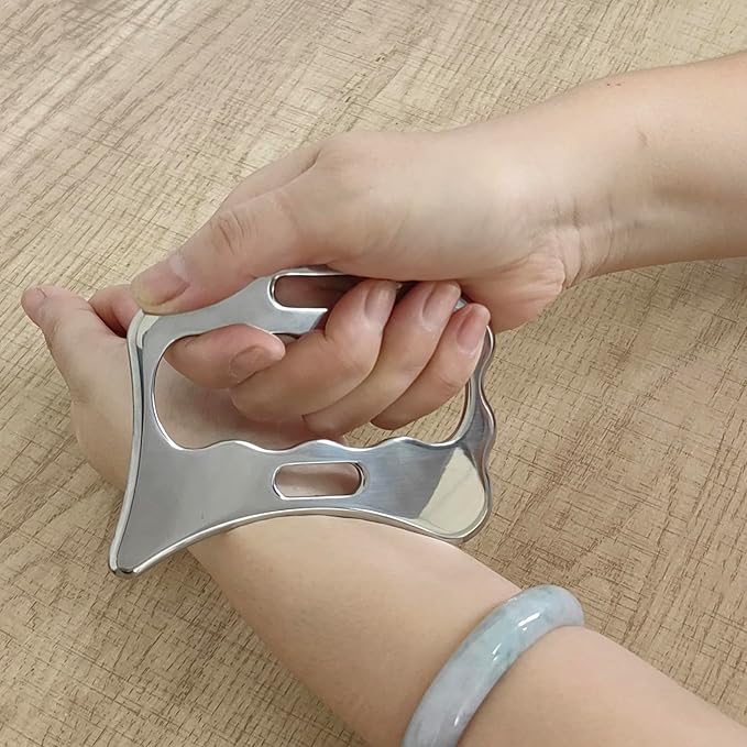 BYYDDIY SD 2 in 1 Stainless Steel GuaSha Muscle Scraper Tools Set,Scar Tissue Tool,Physical Therapy Tools,Muscle Scraping Tool,Massage Scraper,IASTM Tools,Soft Tissue Massage Tool (SD2)