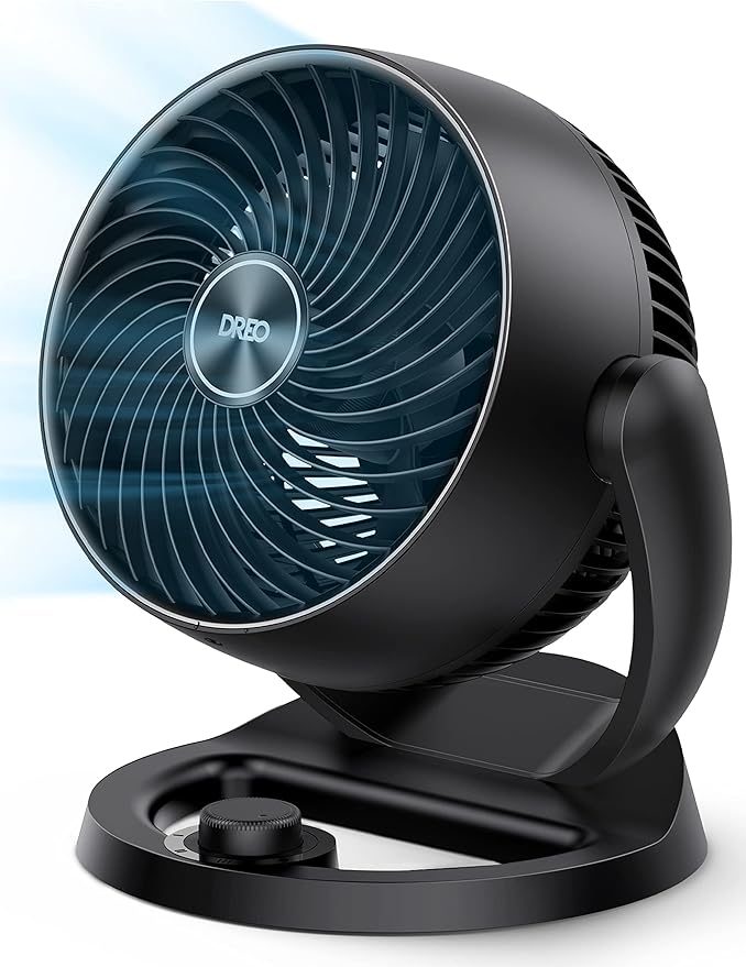 Dreo Smart Tower Fan WiFi Voice Control, Compatible with Alexa/Google & Fans for Home Bedroom, Table Air Circulator Fan for Whole Room, 12 Inch, Black
