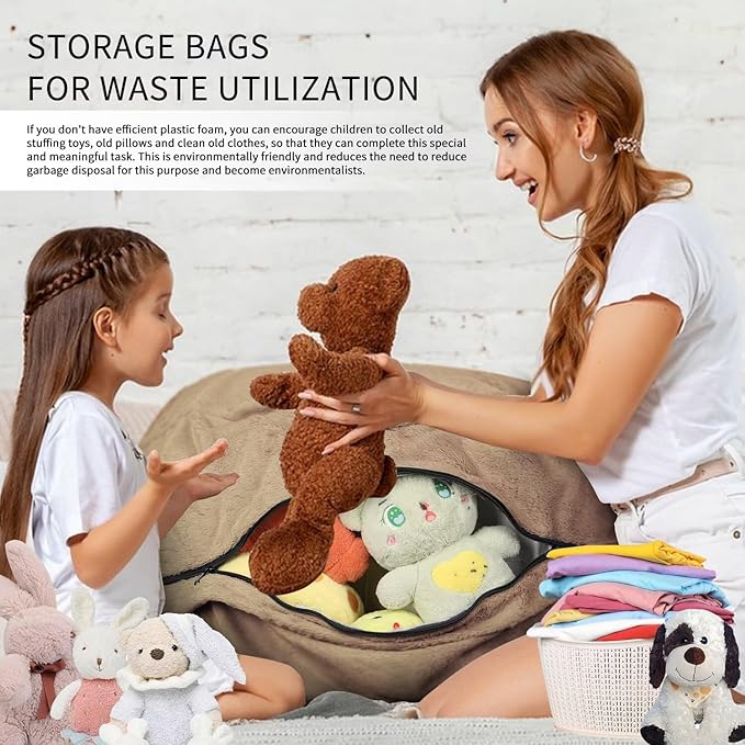 Bean Bag Chair for Adults 3FT,Soft Removable Cover for Teens/Girls Bedroom,Fluffy Giant Round Floor Beanbag Lounger Chairs (No Filler,Tan)