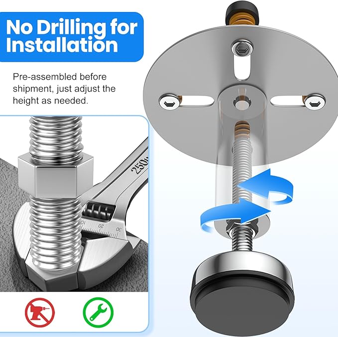 Garbage Disposal Support, Adjustable Spring Shock Absorber Bracket (5.91-7.87 inches), Holds Up tp 440lbs, Stainless Steel Noise Reduction Installation Kit