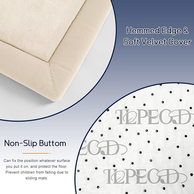 Baby Play Mat for Floor Tummy Time Mat Nursery Rug Muscle Mat Area Rug Playroom Rug Tatami Mat 13'1"x6'7" Memory Foam 1.3" Thick Crawling Mat For Babies,Toddlers, Infants, Kids,Floor Mat(Beige)