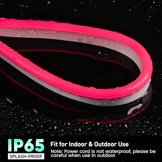 GZBtech Flexible LED Neon Rope Lights 33FT,AC 110-120V Waterproof Strip Light, 120 LEDs/M Cuttable Connectable Neon Lighting for Indoor Outdoor Home Decor/Commercial Building Use-Red 10M