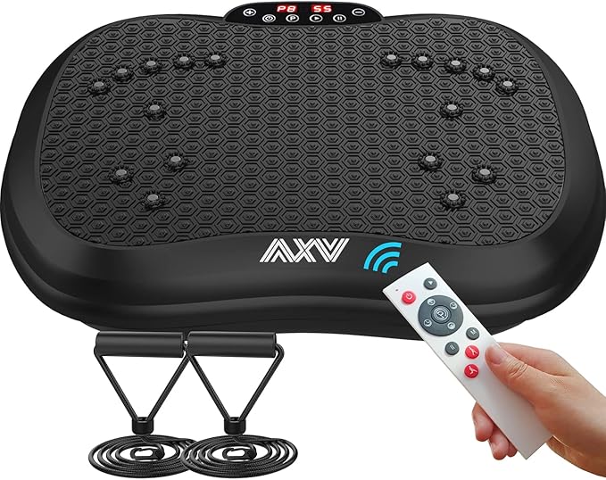AXV Vibration Plate Exercise Machine Whole Body Workout Portable Mini Vibrate Fitness Platform Lymphatic Drainage Machine for Weight Loss Shaping Toning Wellness Home Gyms Workout (Mini)