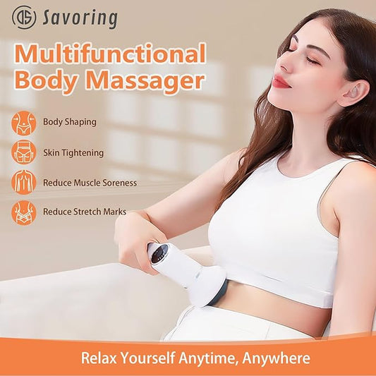 Cordless Body Massage Lymphatic Drainage Tool, 5-in-1 Handheld Body Sculpting Machine, Electric Cellulite Massager with 6 Speeds, Rechargeable & Portable Cellulite Roller for Thighs Butt Fat