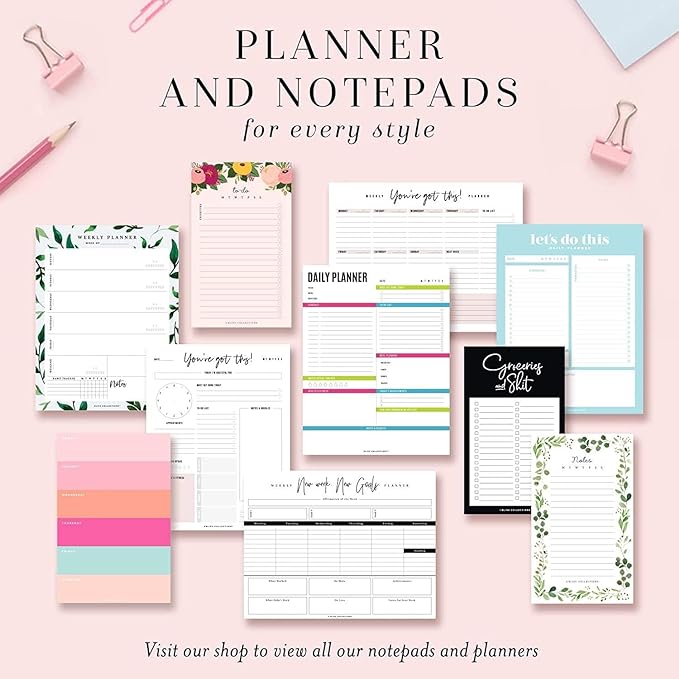Bliss Collections Monthly Planning Pad, To Do List Notebook - Undated Tear-Off Sheets Notepad - Work Calendar, Organizer, Scheduler for Goals, Tasks - Floral (Pink), 12" x 18", 18 Sheets