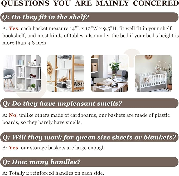 Criusia Large Storage Baskets 8 Pack Versatile Fabric Storage Bins for Closet Cabinet Wardrobe Nursery Pantry | Nursery Organizer Bins for Baby Diaper Toys Clothes | Housewarming Mothers Day Gift