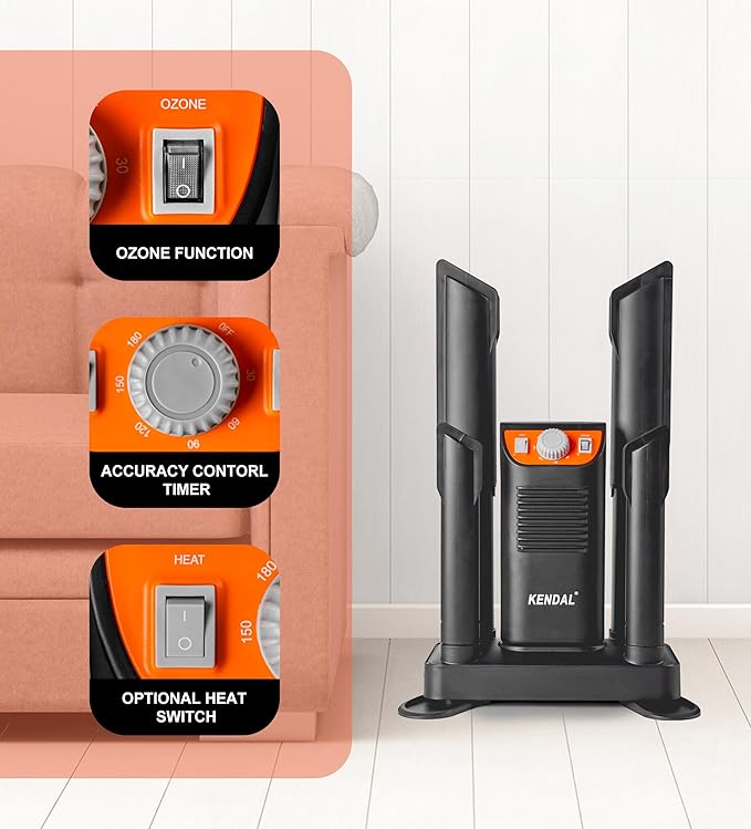 Boot Dryer for Work Boots, Shoe Dryer and Ozone Deodorizer, Portable Ski Boot Dryer with Adjustable Tubes & Timer, Ultra Silent, Quick Drying for Ski Boots, Sneakers, Gloves, Hats, Helmets