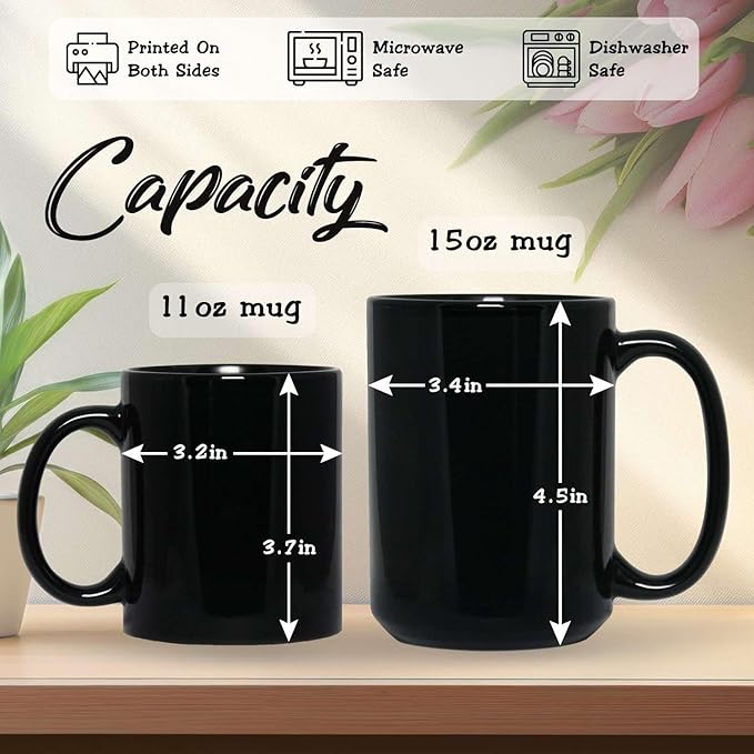 Custom Unique Name Coffee Cup, Customized Mystical Nature Inspired Mug 11oz 15oz, Personalized Enchanted Tree With Northern Lights Ceramic Cup, Nature Black Mug, Gift For Women Men