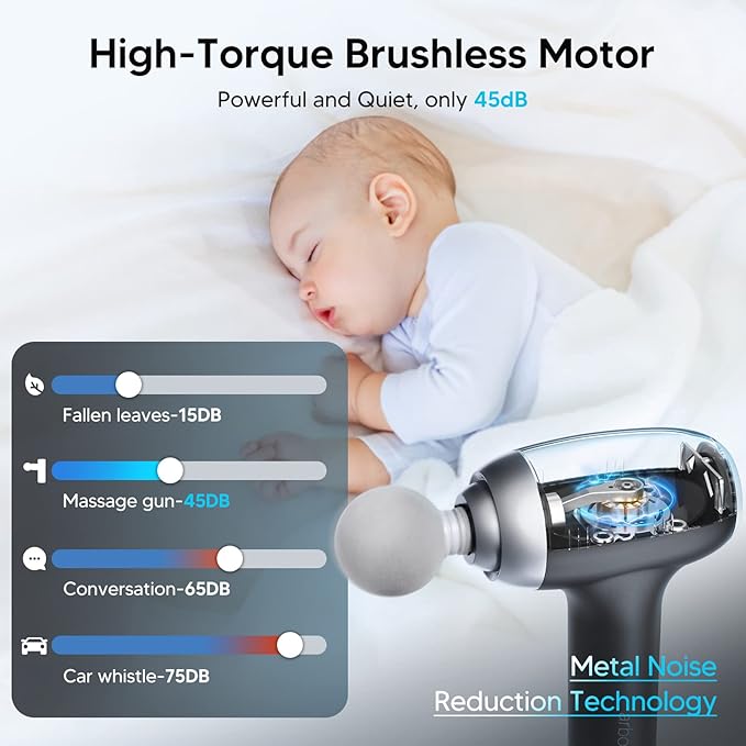 arboleaf Massage Gun Deep Tissue - Althletic Percussion Muscle Back Massager for Pain Relief Powerful Electric Massage Gun with Case, Portable, Handheld