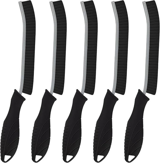 Cleaning Brush, 5 Pcs Hard Bristle Crevice Cleaning Brush, Grout Brush, Scrub Brush for Tile Grout Crevice, Gap Cleaning Tools for Bathroom Kitchen Toilet Window Track (5, Black)