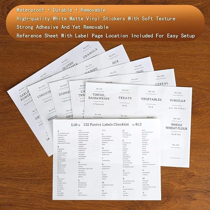 3 Set Glass Pantry Storage Jars with Acacia Airtight Lid - 35oz Thicken Glass Kitchen Canisters with 132 Pantry Labels - Clear Food Storage Containers with Wood Lid for Tea,Sugar,Cookie,Pasta