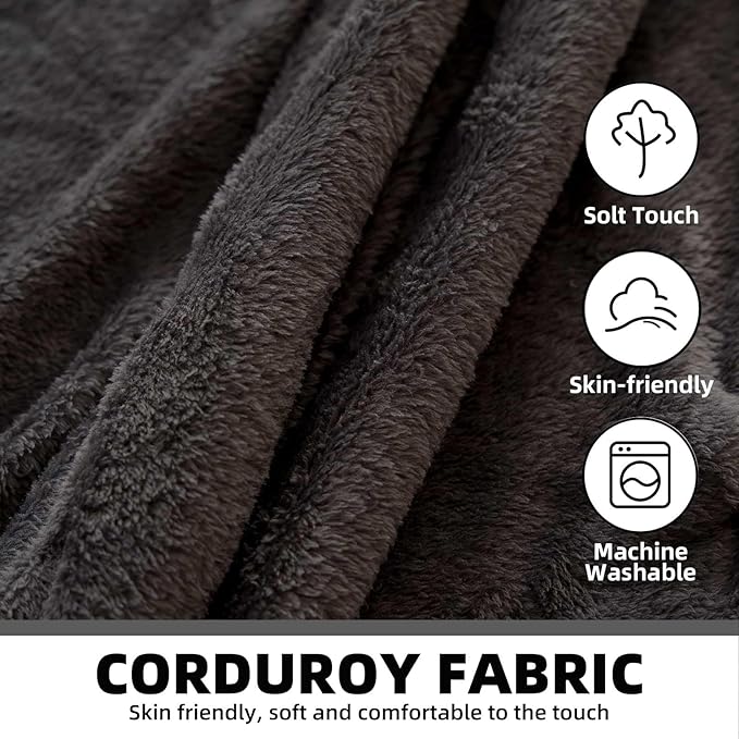 5FT，Big Bean Bag Chairs for Adults，Large beanbag with Filler Included，Memory Foam Material，Easy to Clean and Washable Corduroy Fabric，Suitable for Living Room and Bedroom (Black, 5 Foot)