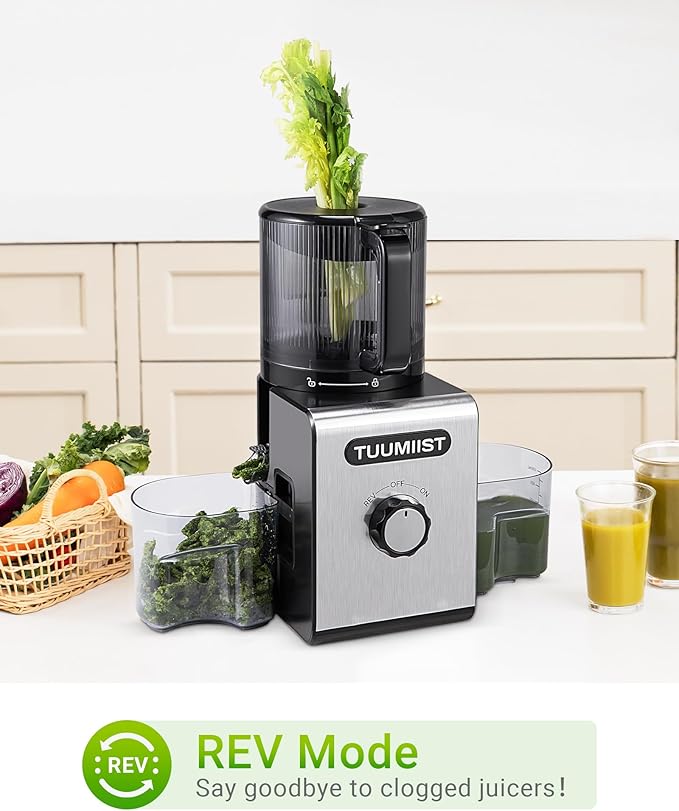 Cold Press Juicer Machines – 6.5'' Large Feed Chute for Whole Fruits & Vegetables, High Juice Yield, Easy To Clean