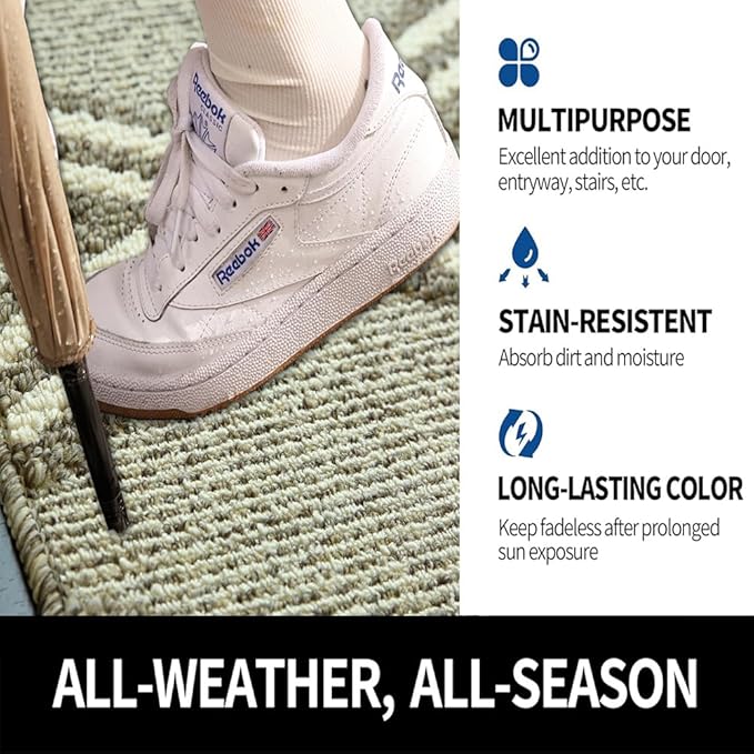 Door Mat Indoor Entrance, Large Welcome Mat Outdoor, Non Slip Front Door Mat Entryway (23“X35”)