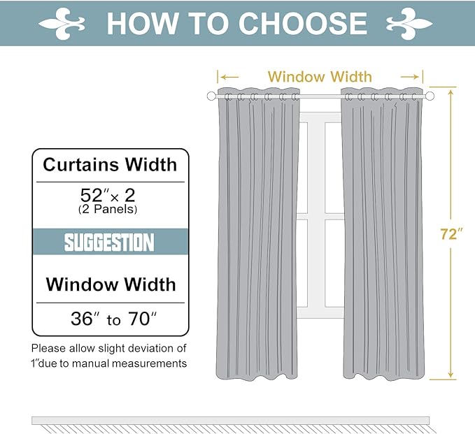 ChrisDowa Grommet Blackout Curtains for Bedroom and Living Room - 2 Panels Set Thermal Insulated Room Darkening Curtains (Royal Purple, 52W x 72L)