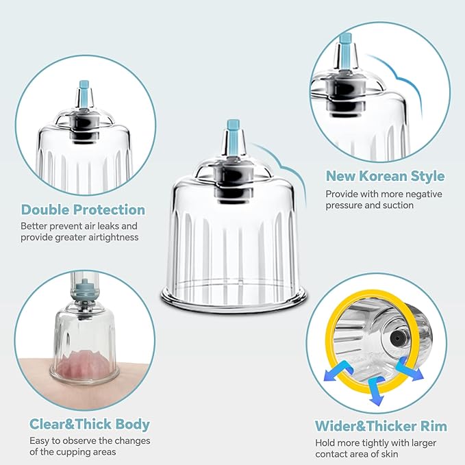 Cupping Kit for Massage Therapy 20 Suction Cups for Back Muscle Body Physical Pain Relief Cupping Set with Carring Case