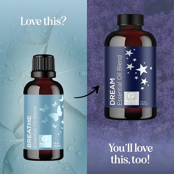 Breathe Essential Oil for Diffuser - Invigorating and Refreshing Breathe Essential Oil Blend with Eucalyptus Peppermint Tea Tree and Mint for Diffusers for Home and Shower Aromatherapy (1 Fl Oz)