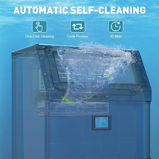 Commercial Ice Maker Machine 550LBS/24H with 185LBS Large Ice Storage Bin, 162Pcs Clear Ice Cubes in 11Mins, Stainless Steel Under Counter Industrial Ice Machine for Bar, Restaurant Business