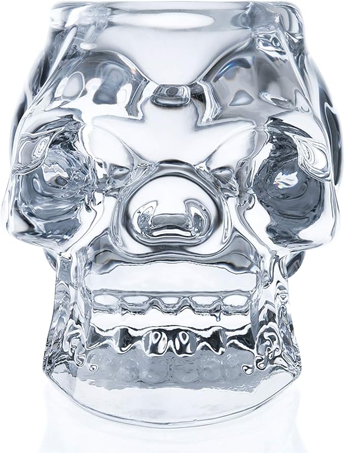 Diamond Star Glass Candle Holder Skull Halloween Tealight Candle Holder Decorative Votive Candle Holders for Home Party (clear)
