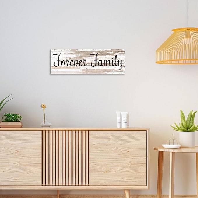 CHAOSETKEN Custom Text Sign Wall Art Personalized Family Quote Wall Decor Family Sign Canvas Prints Customized Wood Text Quote Pictures Rustic Farmhouse Decor Framed (36L x 12W)