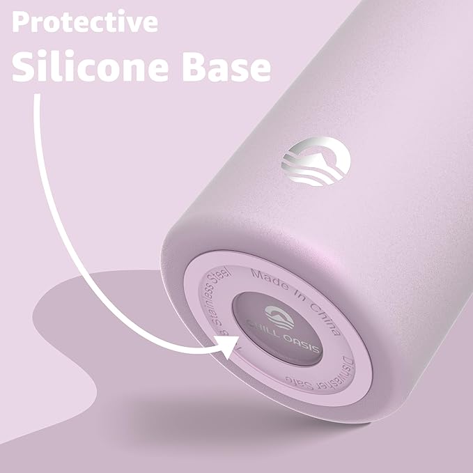 Chill Oasis Water Bottle | Compatible With Popular Flavor Cartridges | BPA Free, Leak Proof, Double-Walled Vacuum Insulated Stainless Steel, and Dishwasher Safe | Cold for 24 Hours (Lavender, 12oz)