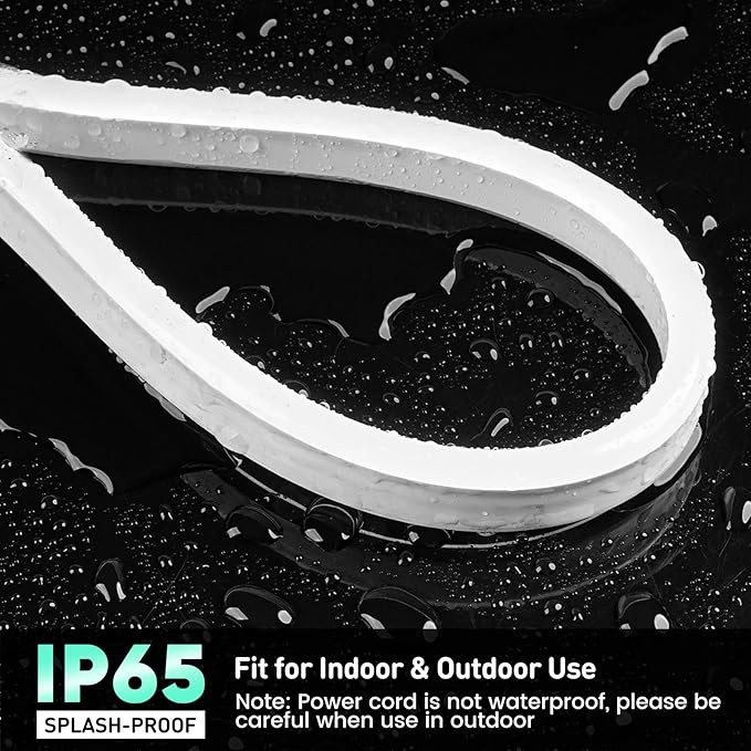 GZBtech Flexible LED Neon Rope Lights 100FT,AC 110-120V Waterproof Strip Light, 120 LEDs/M Cuttable Connectable Neon Lighting for Indoor Outdoor Home Decor/Commercial Building Use-Cold White 30M