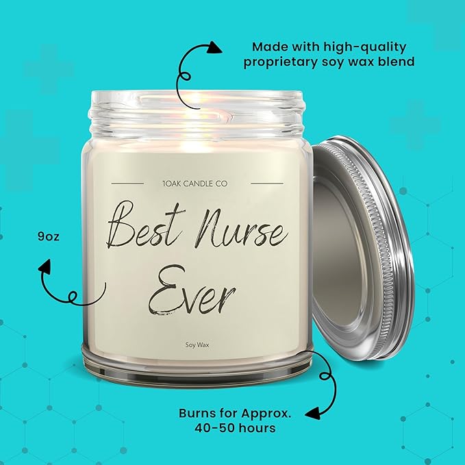 1OAK Vanilla Scented Nurse Candle - Best Nurse Gifts for Women, Men - RN Graduation Gift