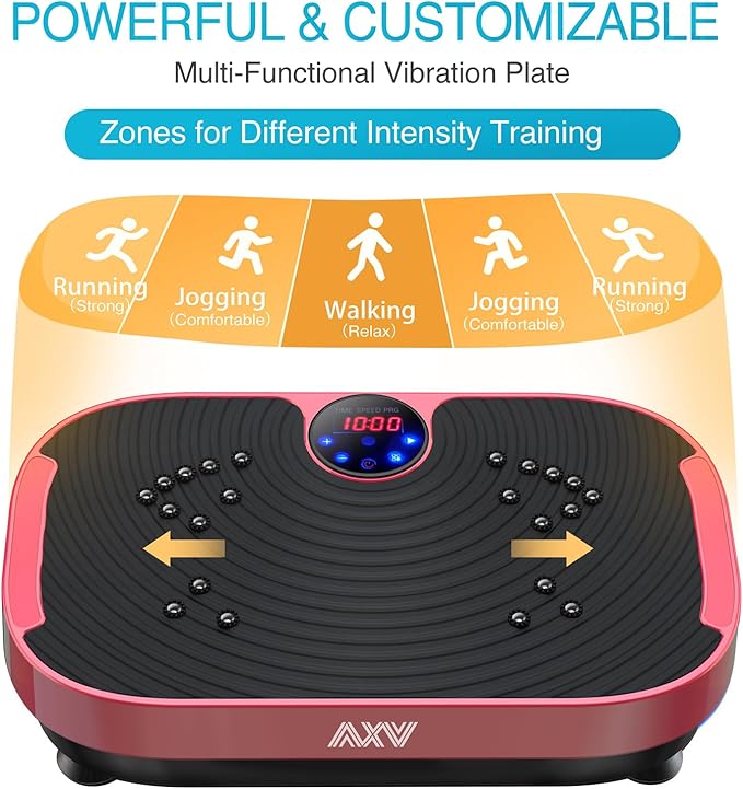 AXV Vibration Plate Exercise Machine Whole Body Workout Vibrate Fitness Platform Lymphatic Drainage Machine for Weight Loss Shaping Toning Wellness Home Gyms Workout