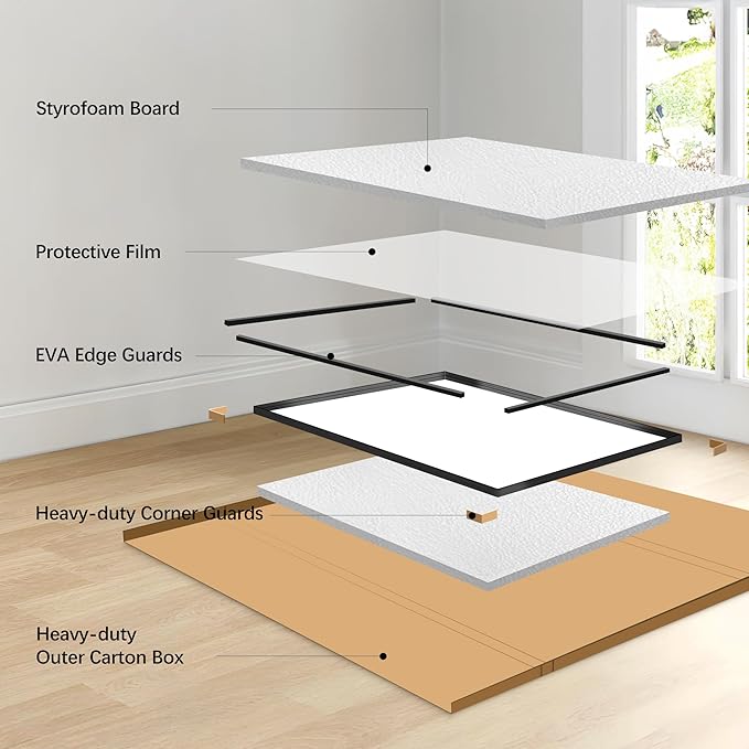 Black Bathroom Mirror, 36x48 Inch Rectangular Deep Frame Mirror, Large Wall Mounted Bathroom Vanity Mirror Over Sink for Bedroom,Restroom, Living Room, Hangs Vertically or Horizontally