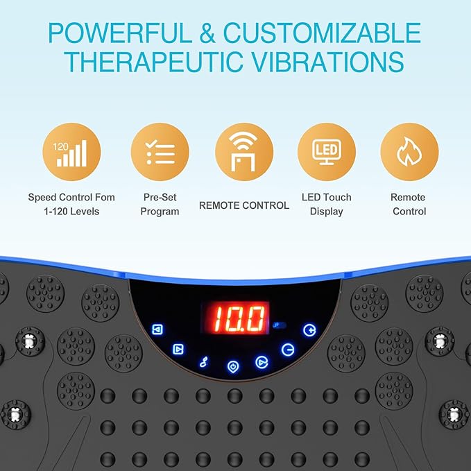 AXV Vibration Plate Exercise Machine Whole Body Workout Portable Mini Vibrate Fitness Platform Lymphatic Drainage Machine for Weight Loss Shaping Toning Wellness Home Gyms Workout (Mini)