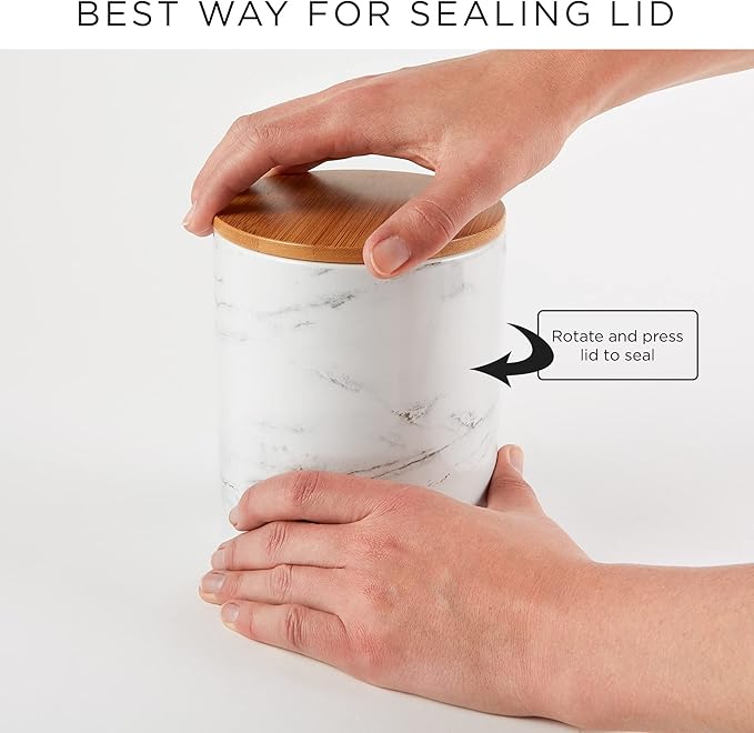 DII Kitchen Ceramics Collection, Canister Set, Mixed Print, Nautical Blue, 3 Piece