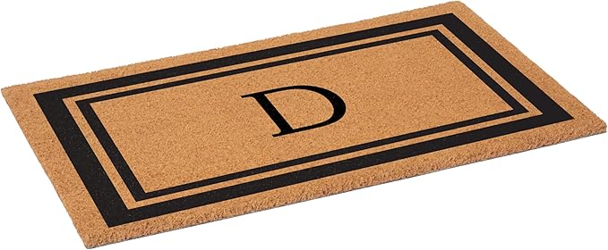 Calloway Mills 152962448 Black Border 24" x 48" Monogram Doormat (Letter D)