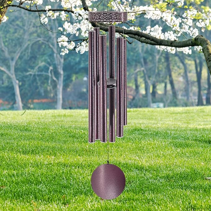 ASTARIN 48'' Large Wind Chimes - 6 Heavy Tubes, Memorial Outdoor Chimes for Garden Decor, Sympathy Gifts, Bronze