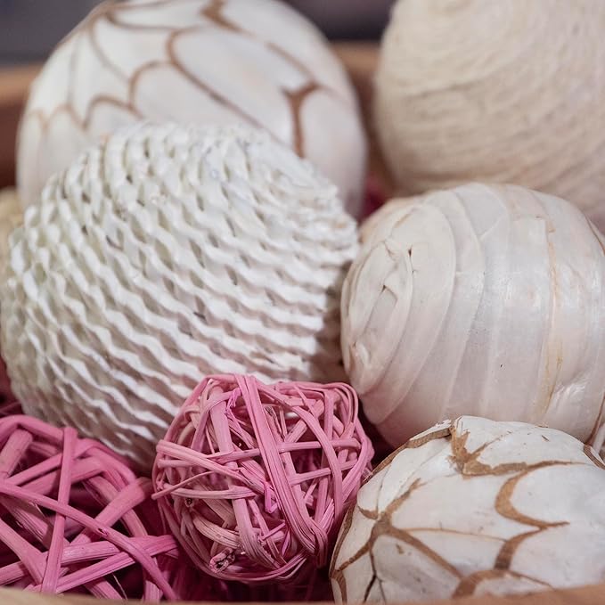 ANDALUCA Pink Decorative Balls Bowl Filler Orbs Home Decoration (Pink)