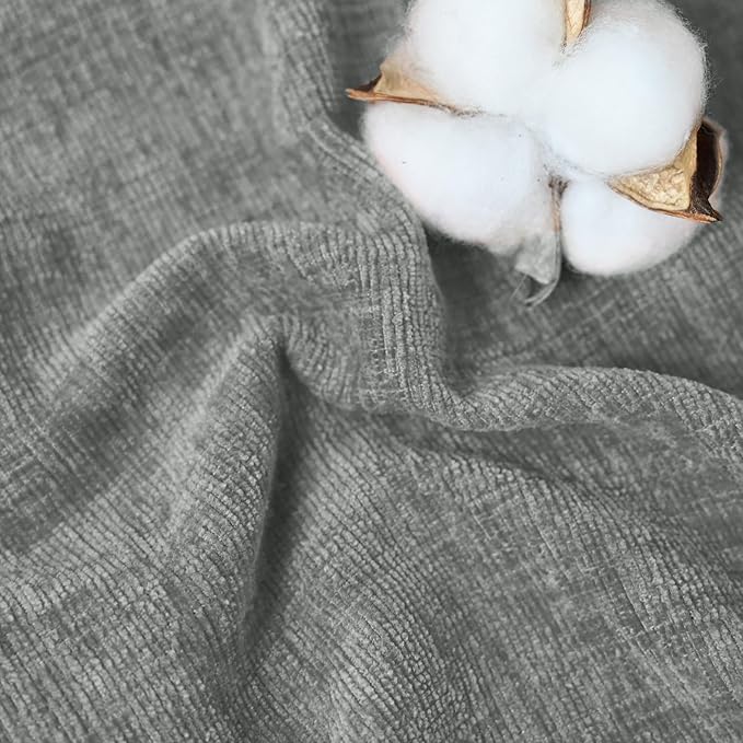 CaliTime Throw Pillow Covers Decorative 20 X 26 Inches Pack of 2 Cozy Chenille Standard Pillow Shams Cases for Couch Sofa Bed Living Room Home Medium Grey