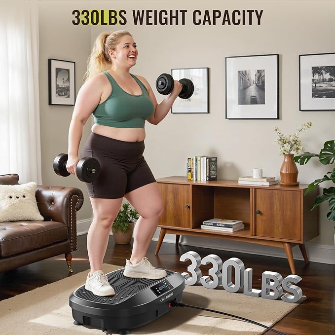 FLYBIRD Vibration Plate Exercise Machine, 120 Adjustable Speed High Intensity Vibration for Muscle Toning Weight Loss Lymphatic Drainage, Full Body Workout Vibration Plate Ideal for Fitness & Recovery