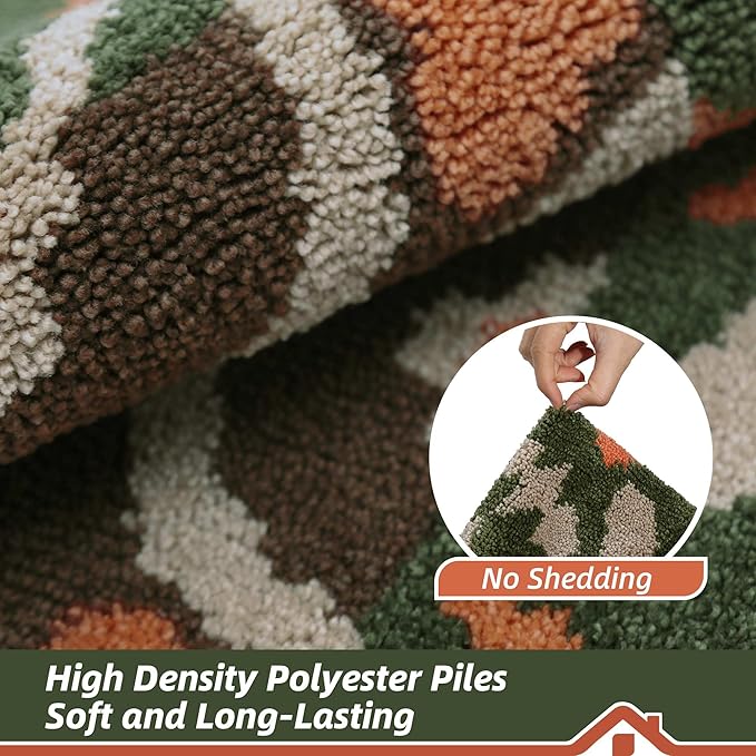 BEQHAUSE Dirt Trapper Door Mat 20" x 32", Non-Slip Entryway Rugs Washable, Floor Mat Stain Resistant and Absorbent Welcome Mat for Front Back Door, Muddy Wet Shoes & Paws, Boho Geometric Floral