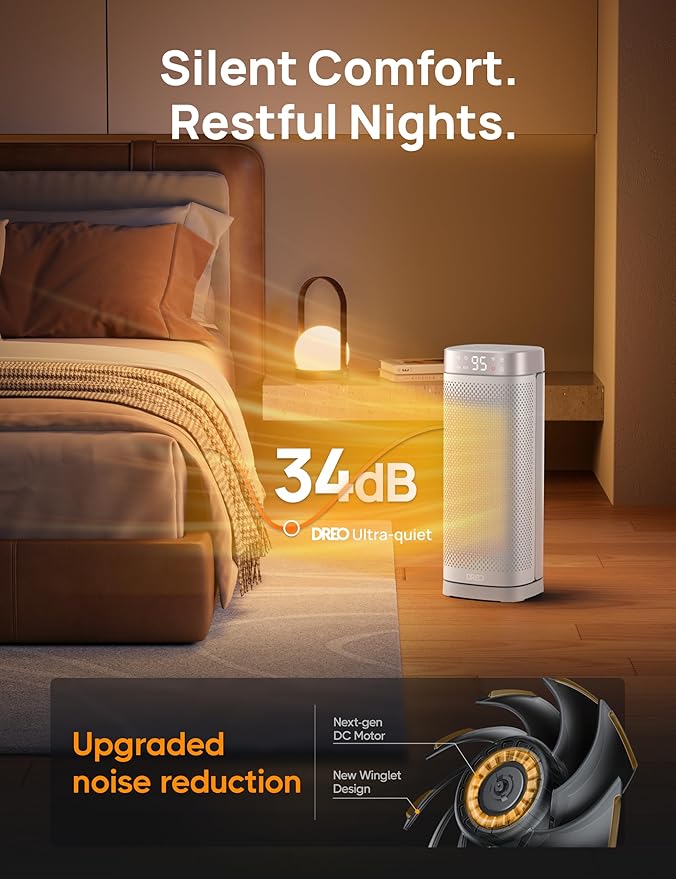 Dreo Space Heaters for Indoor Use, 1500W Fast Heating Portable Heaters with Remote, Large PTC Ceramic Electric for Bedroom, 12H Timer, 70° Oscillation, Overheat Protection, Safety Heat for Home Office