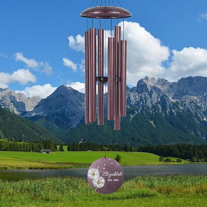 ASTARIN Personalized Memorial Wind Chimes, Customized Sympathy Deep Tone Wind Chime, Grief Gifts for Women Men Husband Wife, Windchimes in Memory of a Loved One Personalized