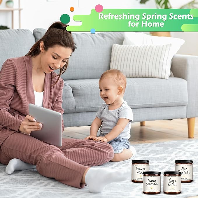 Auelife Scented Candle for Home | Vetiver Musk Candle | Aromatherapy Candles- Soy Candles for Home Scented, Gifts for Women Men, Vetiver Fragrance -7oz, Single-Wick Made with Soy Wax