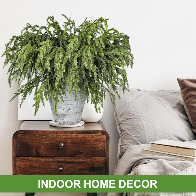 Artgar 30 Pcs Pine Branches - 18 Inch Artificial Green Pine Stem - Real Touch Christmas Greenery Pines Branches for DIY Flower Arrangement Home Indoor Christmas Decor