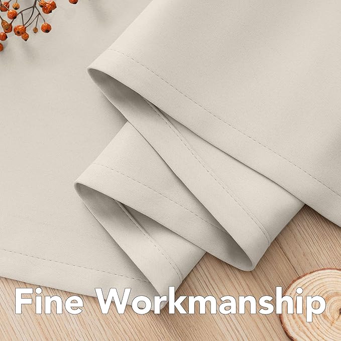 H.VERSAILTEX Room Darkening Curtains for Living Room Light Reducing Thermal Insulated Window Treatment Panels/Drapes Grommet Top 2 Panels (Ivory - 52 x 108 Inches)