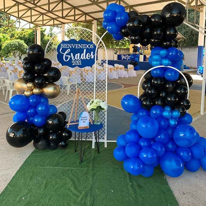 130pcs Royal Blue Balloons Different Sizes 18" 12" 10" 5" Party Latex Balloons for Birthday Graduation Baby Shower Anniversary Nautical Party Decorations
