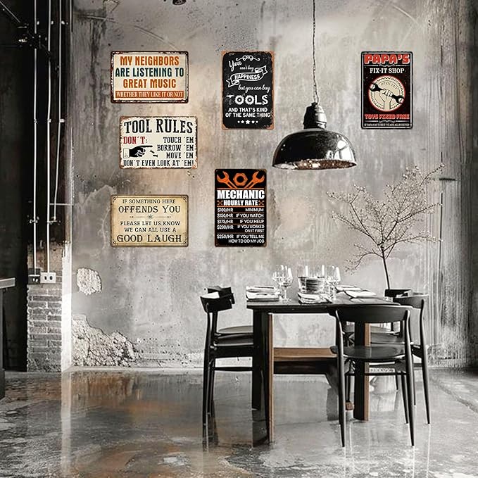 Bar Sign Man Cave Decor - Vintage Garage Metal Tin Signs for Men Funny If Something Here Offends You Poster Wall Art, Sports Bars Outdoor Accessories Decorations 8x12 Inch