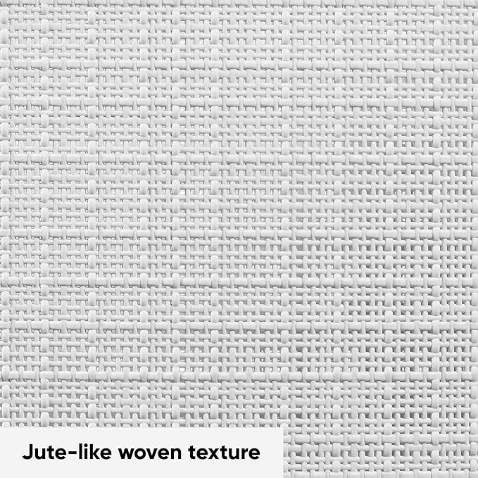 Curver Jute Decorative Plastic Organization and Storage Basket Perfect Bins for Home Office, Closet Shelves, Kitchen Pantry and All Bedroom Essentials, White, Large Cube, Set of 4